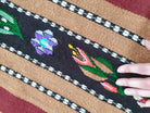 Vintage Floral Romanian Wool Bedspread or Rug, 212x150 cm, view 4