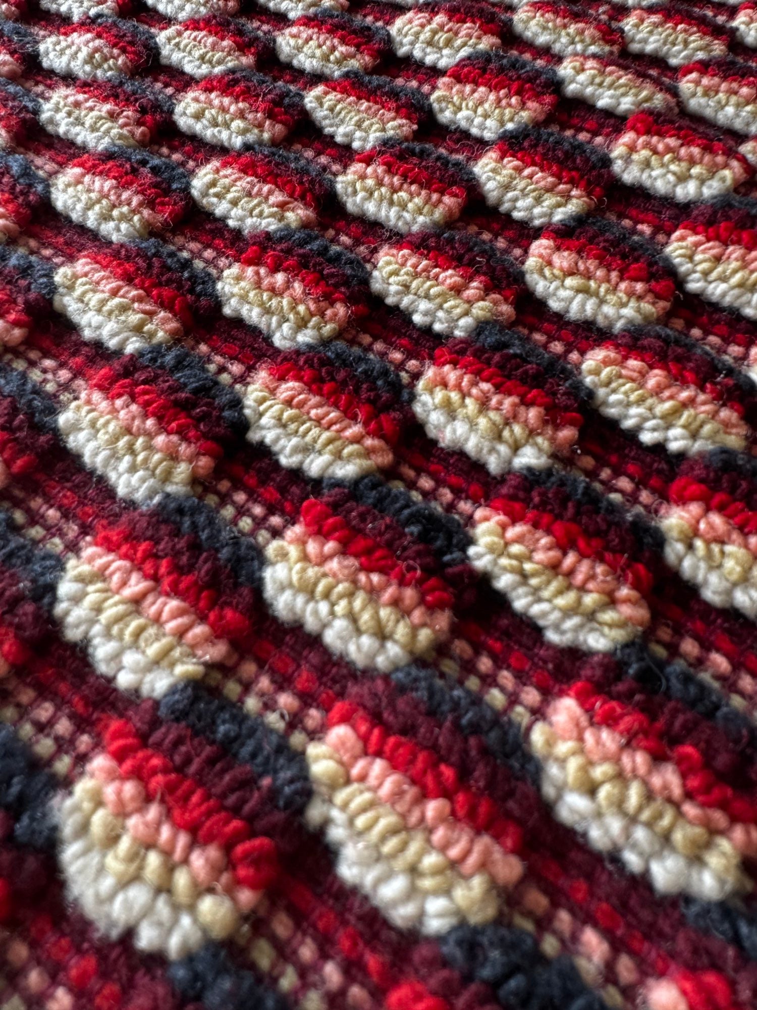 Vintage Romanian Wool Bedspread or Rug, 190x170 cm, view 12