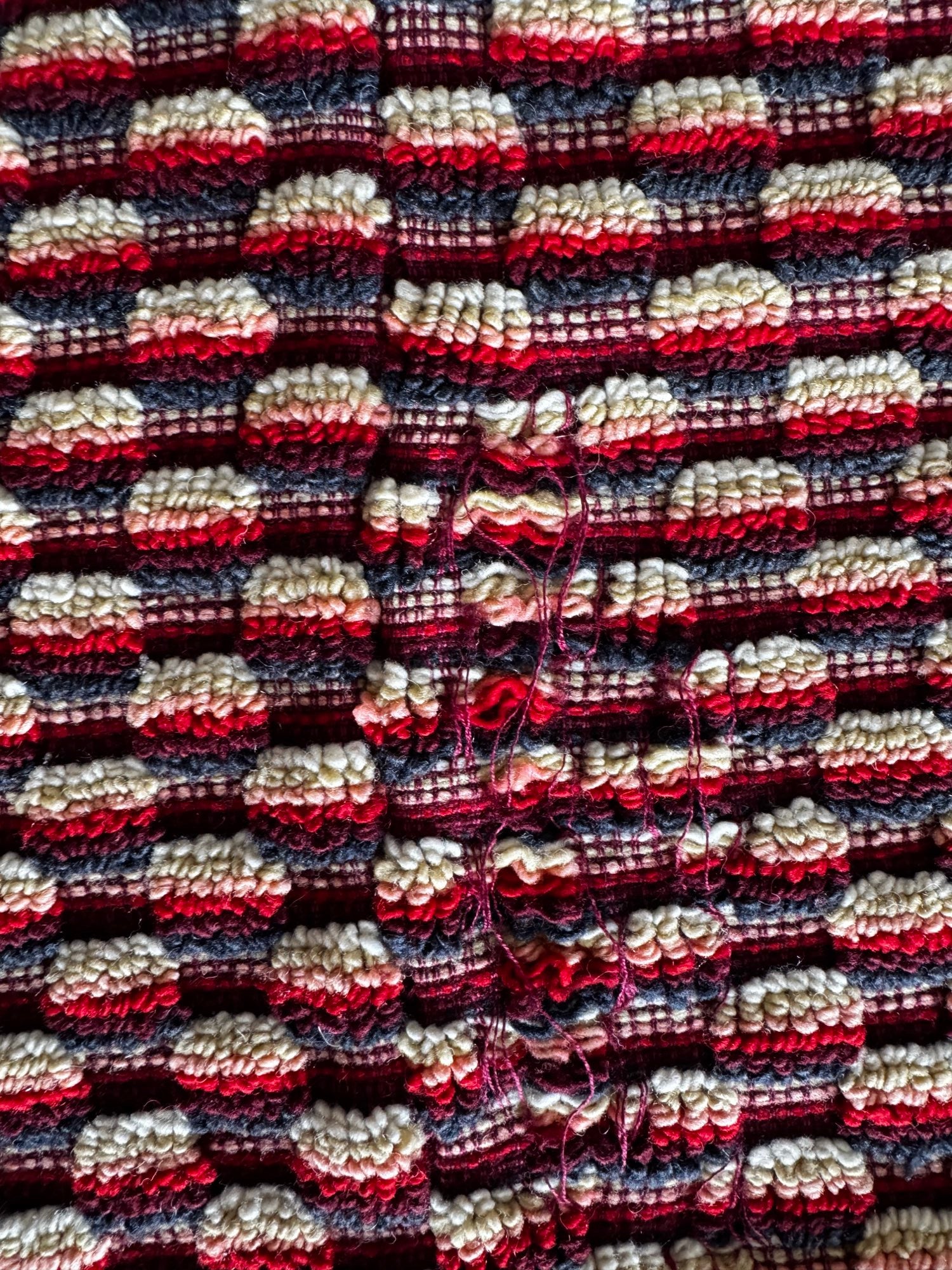 Vintage Romanian Wool Bedspread or Rug, 190x170 cm, view 13