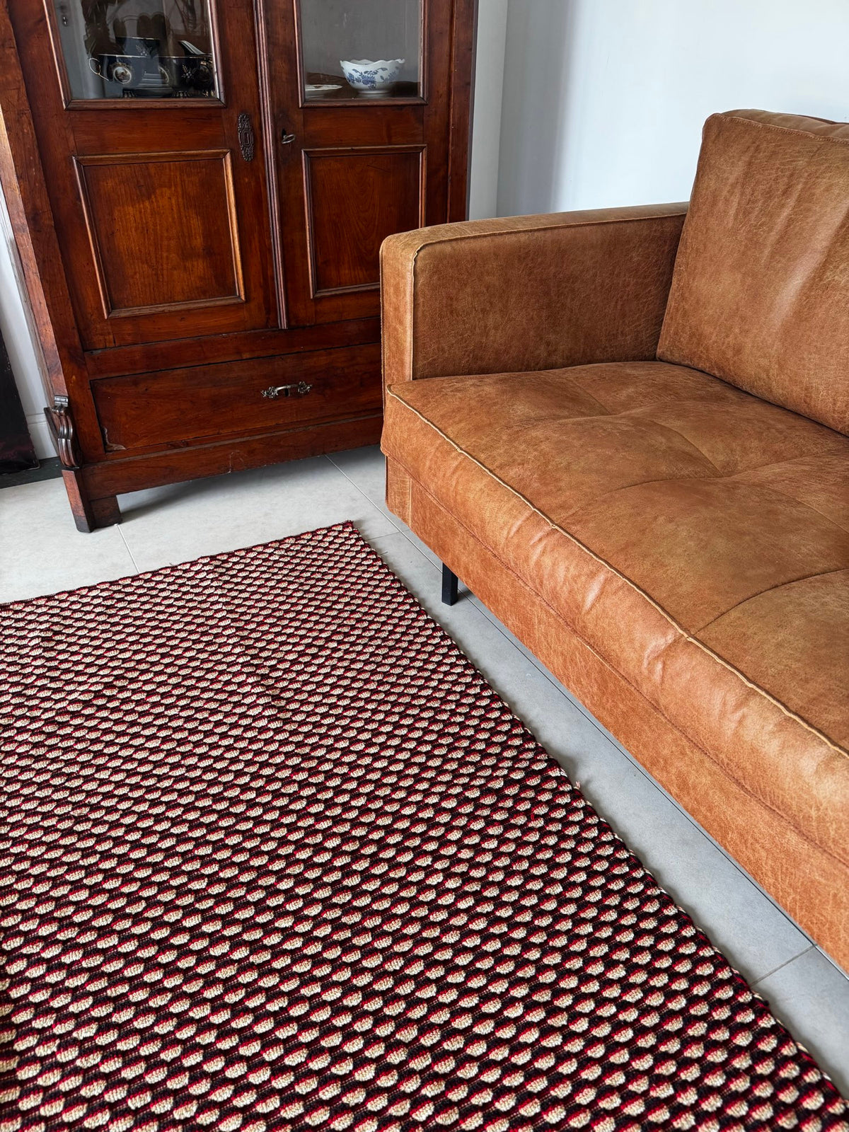 Vintage Romanian Wool Bedspread or Rug, 190x170 cm, view 5