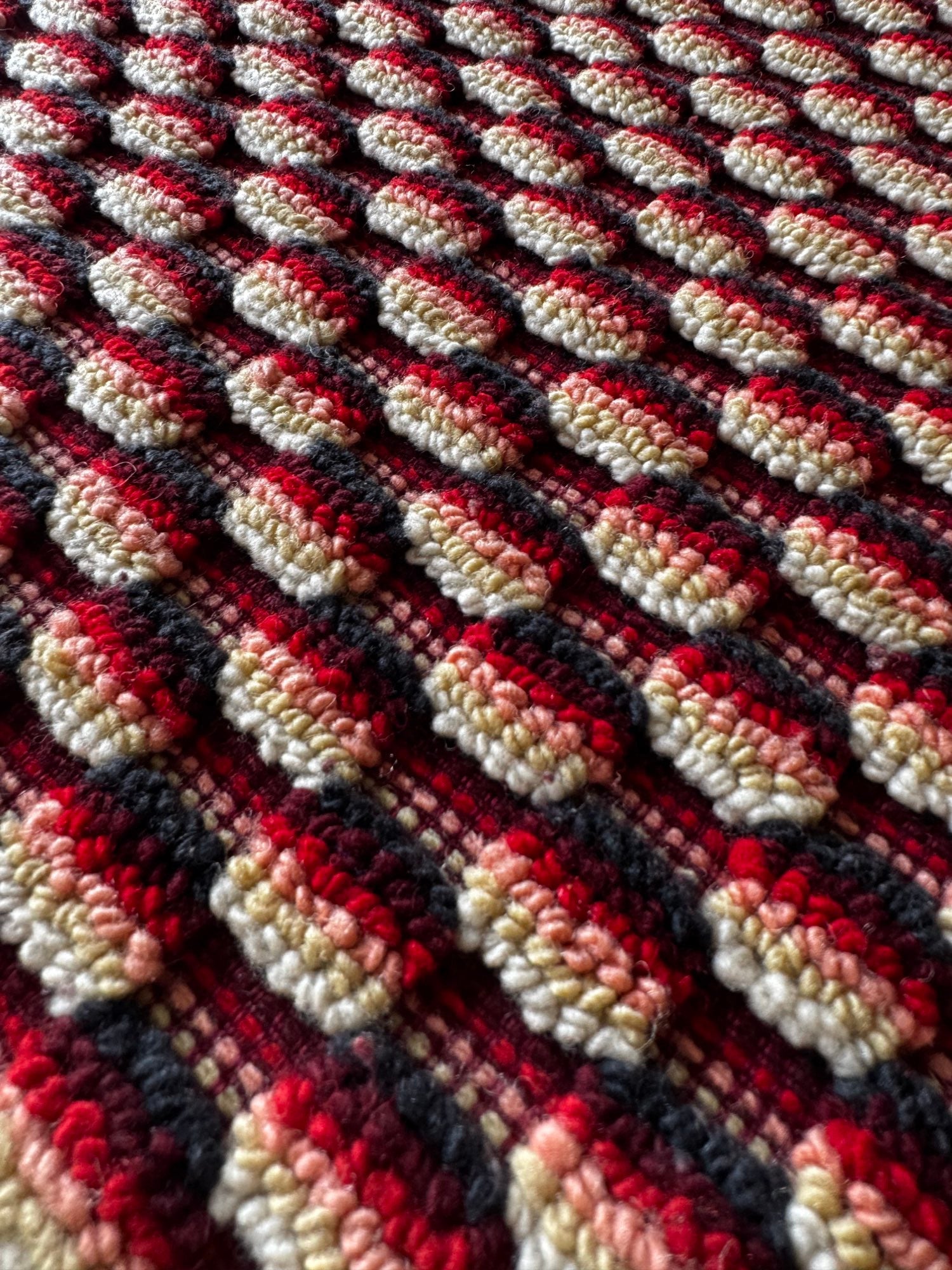 Vintage Romanian Wool Bedspread or Rug, 190x170 cm, view 9