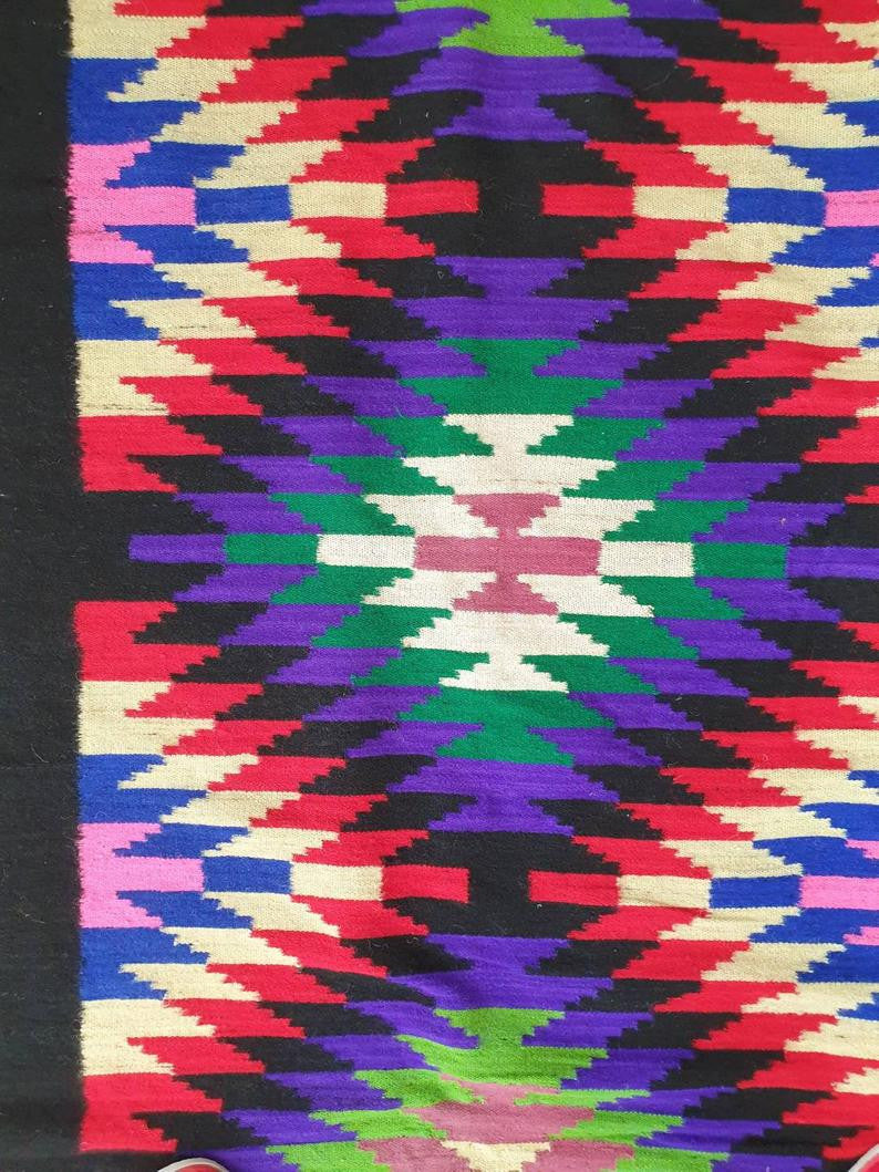 Vintage Romanian Wool Bedspread or Rug, 260x144 cm, view 5