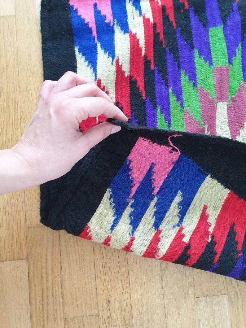 Vintage Romanian Wool Bedspread or Rug, 260x144 cm, view 6