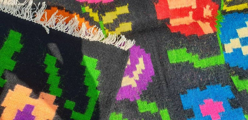 Vintage Black Floral Romanian Wool Kilim Rug, 235x160 cm, view 7