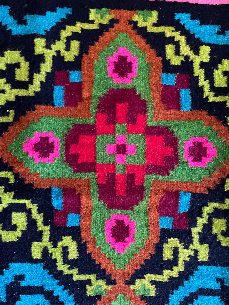 Vintage Geometric Romanian Wool Kilim Rug, 240x158 cm, view 6