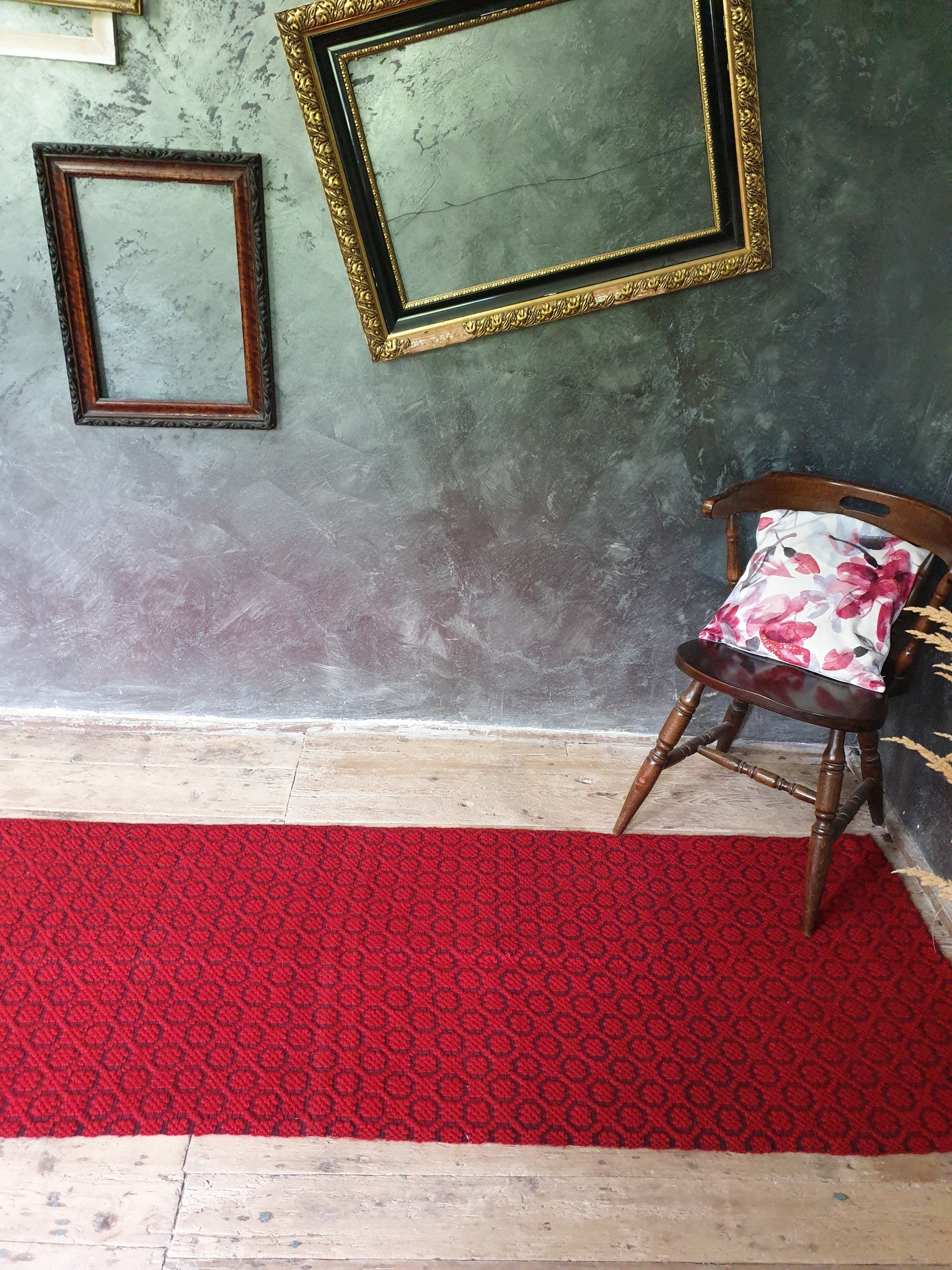 Vintage Red Floral Romanian Wool Kilim Runner, 233x76 cm, view 6