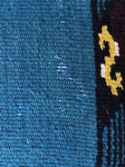 Vintage Blue & Yellow Romanian Wool Rug, 183x140 cm, view 4