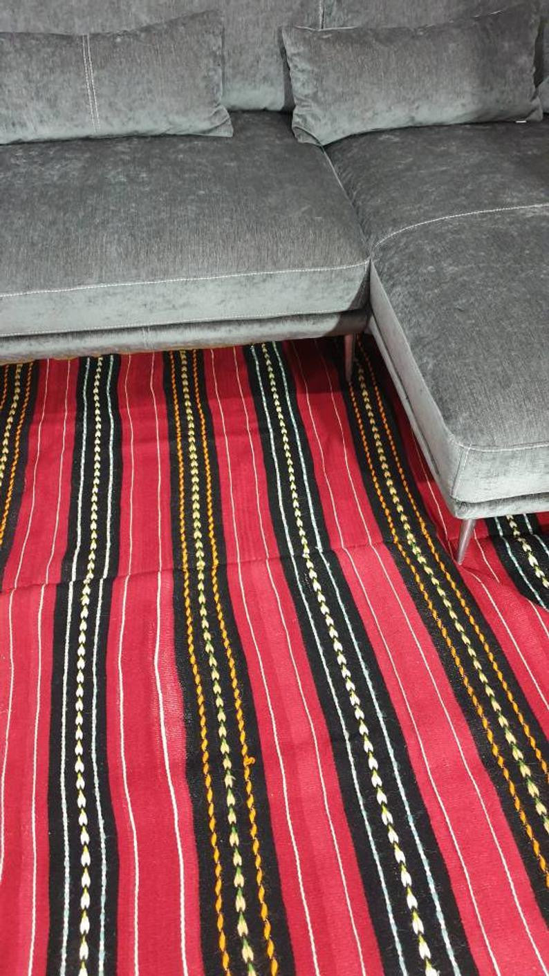 Vintage Burgundy Romanian Wool Rug, 220x150 cm, view 5