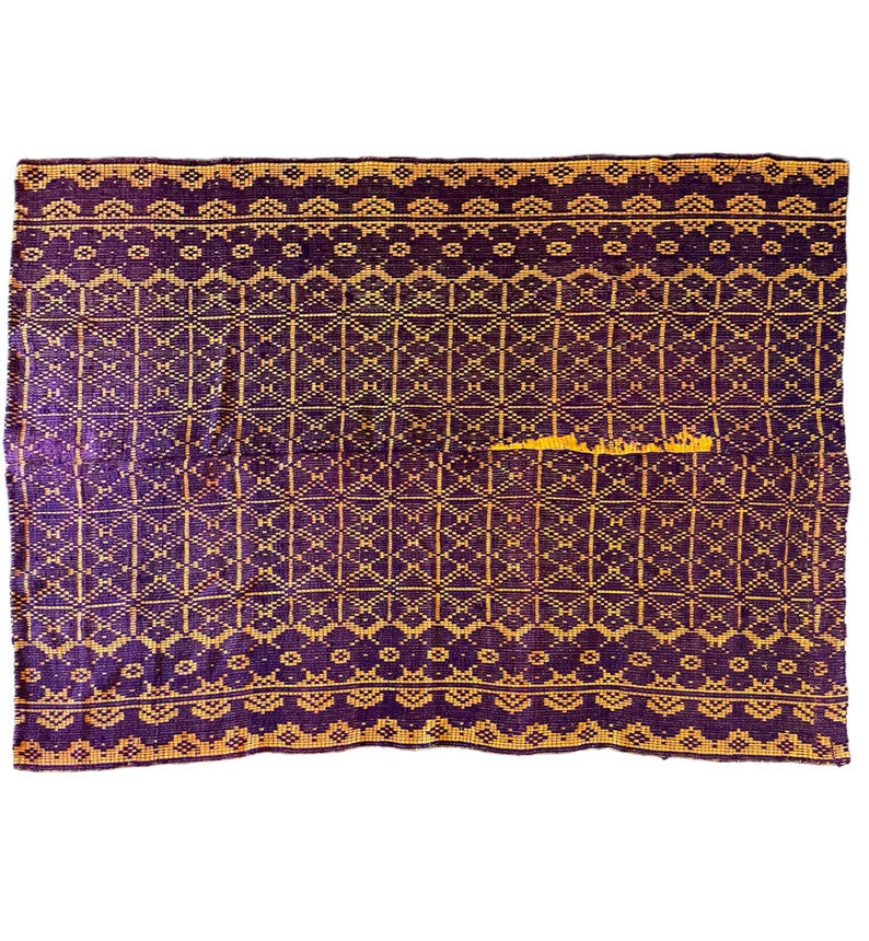 Vintage Purple Floral Romanian Wool Rug, 178x156 cm, view 4