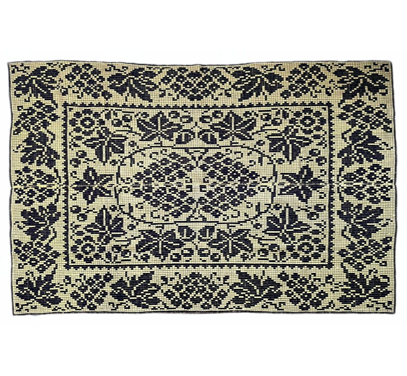 Vintage Yellow Floral Romanian Wool Rug, 196x132 cm, view 2