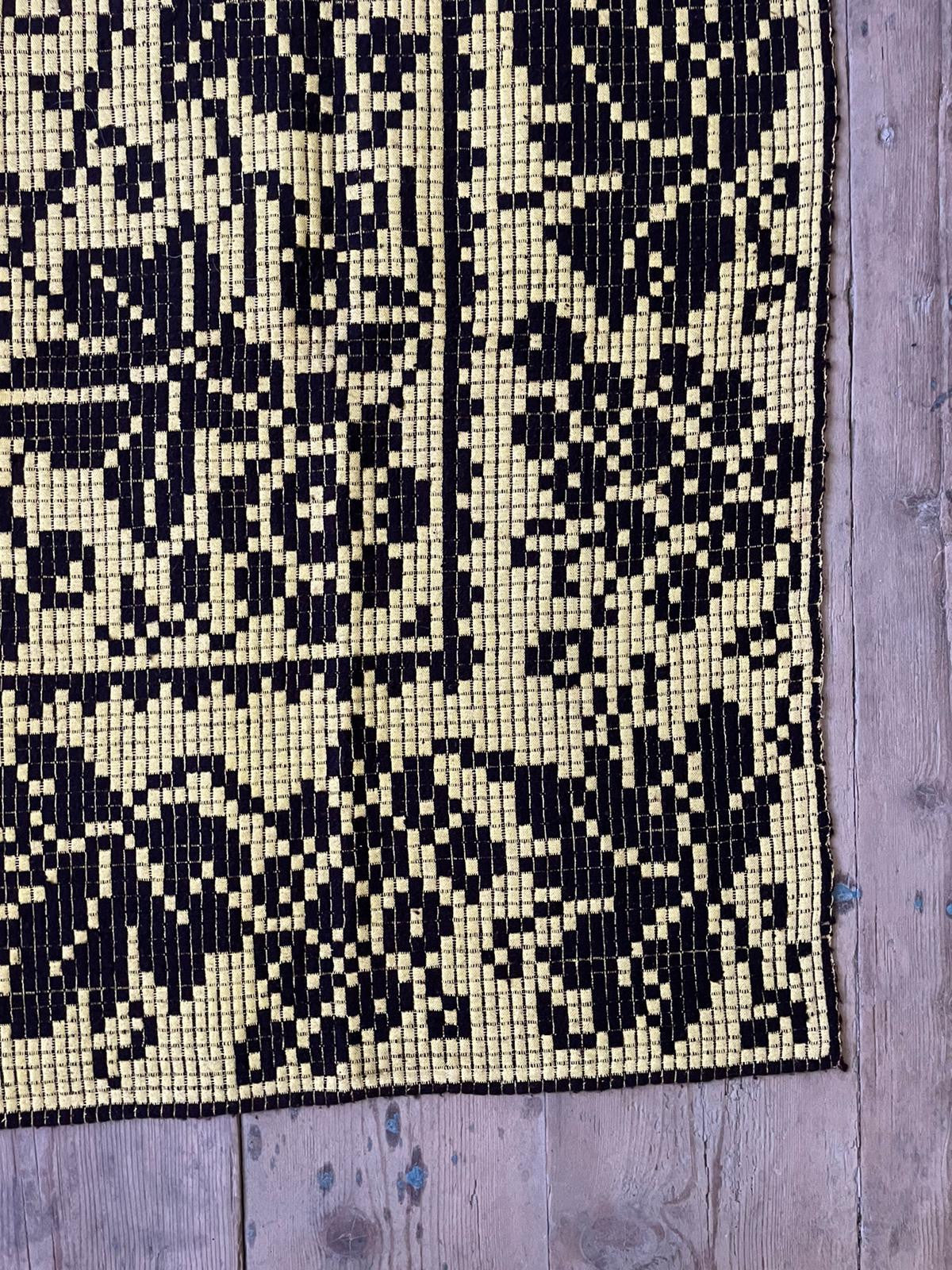 Vintage Yellow Floral Romanian Wool Rug, 196x132 cm, view 9