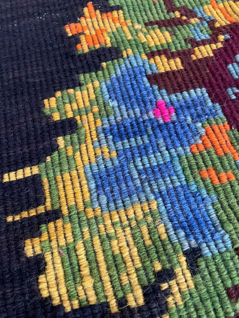 Vintage Floral Romanian Wool Rug, 227x154 cm, view 10