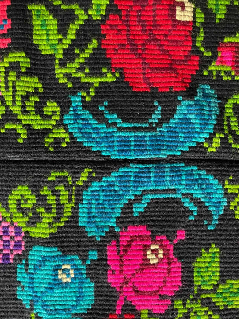 Vintage Black Floral Romanian Wool Rug, 231x155 cm, view 5