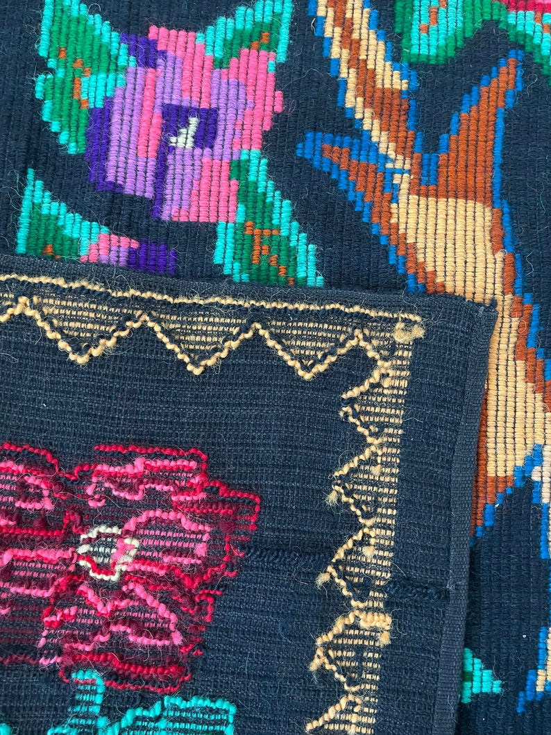 Vintage Black Floral Romanian Wool Rug, 235x150 cm, view 7