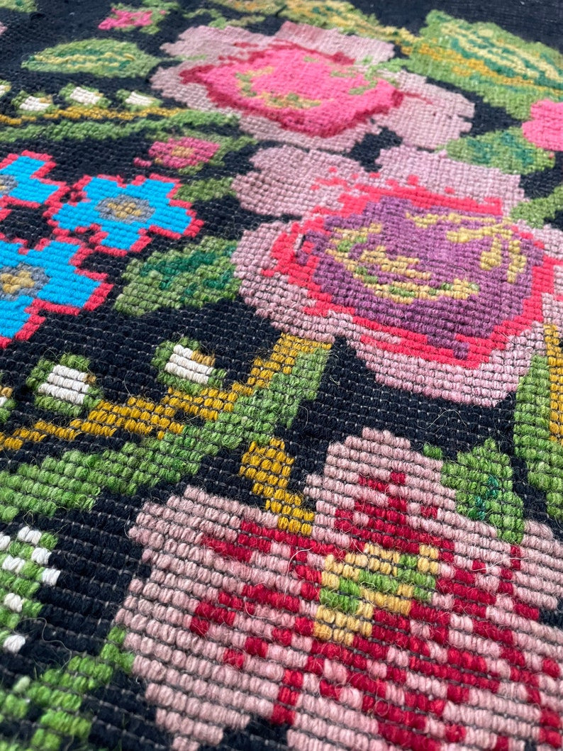 Vintage Floral Romanian Wool Rug, 250x150 cm, view 6