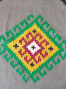 Vintage Gray Geometric Romanian Wool Rug, 195x168 cm, view 6