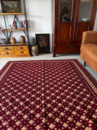 Vintage Beige Geometric Romanian Wool Rug, 200x175 cm, view 2