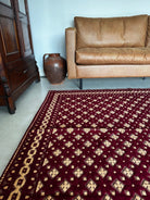 Vintage Beige Geometric Romanian Wool Rug, 200x175 cm, view 9