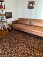 Vintage Brown Geometric Romanian Wool Rug, 205x166 cm, view 2