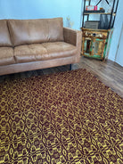 Vintage Brown Geometric Romanian Wool Rug, 205x166 cm, view 5
