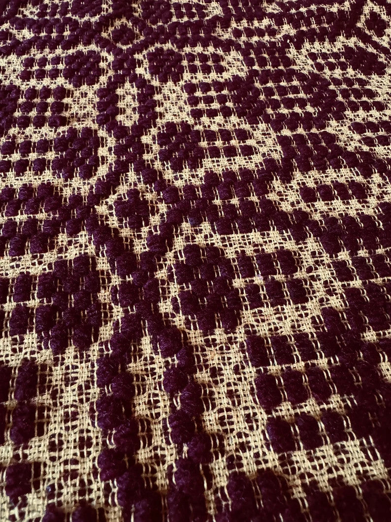 Vintage Brown Geometric Romanian Wool Rug, 205x166 cm, view 9