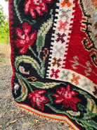 Vintage Geometric Romanian Wool Rug, 230x130 cm, view 4