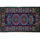 Vintage Wine Red Geometric Romanian Wool Rug, 285x140 cm