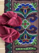 Vintage Wine Red Geometric Romanian Wool Rug, 285x140 cm, view 4