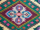 Vintage Yellow Geometric Romanian Wool Rug, 330x176 cm, view 9