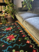 Vintage Pink Floral Romanian Wool Rug, 174x157 cm, view 2
