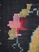 Vintage Black Floral Romanian Wool Rug, 221x142 cm, view 8