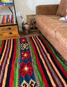 Vintage Striped Romanian Wool Rug, 230x160 cm, view 6