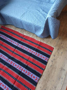 Vintage Red Striped Romanian Wool Rug, 230x160 cm, view 2