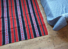 Vintage Red Striped Romanian Wool Rug, 230x160 cm, view 3