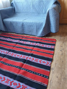 Vintage Red Striped Romanian Wool Rug, 230x160 cm, view 7