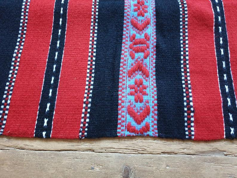 Vintage Red Striped Romanian Wool Rug, 230x160 cm, view 9