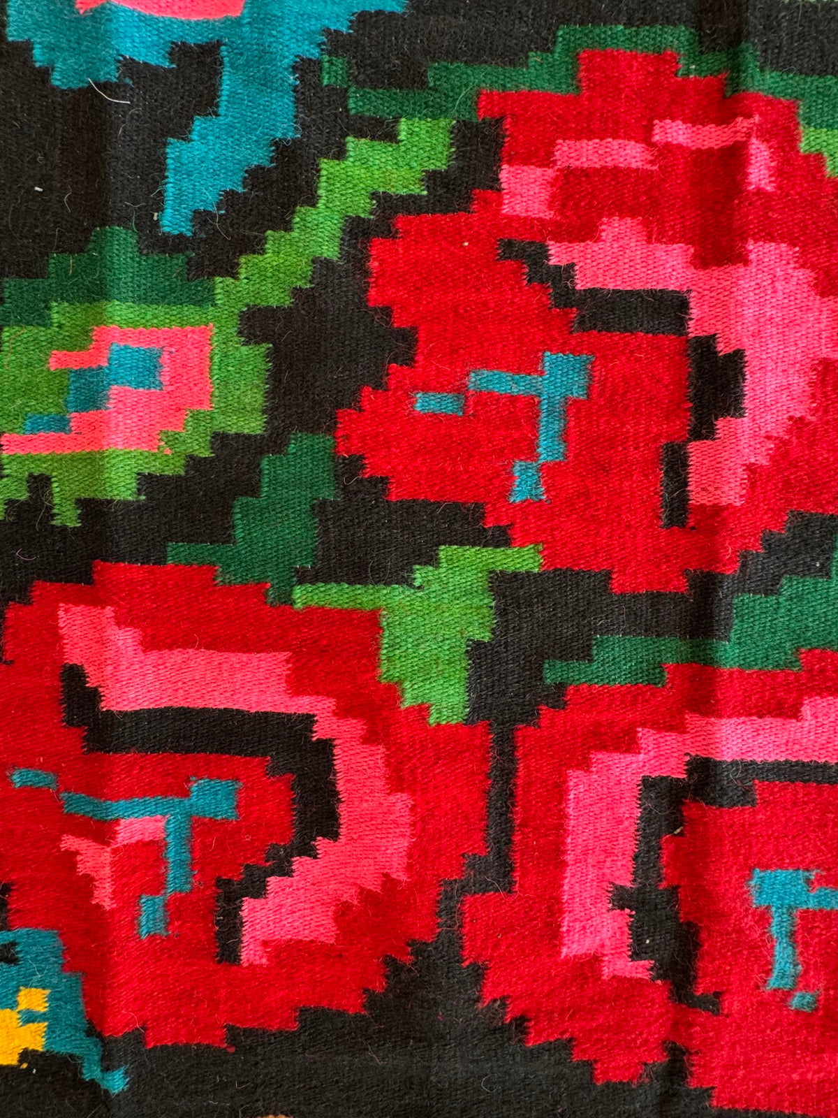 Vintage Black Floral Romanian Wool Runner Rug, 263x115 cm, view 6