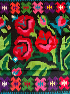 Vintage Black Floral Romanian Wool Runner Rug, 263x115 cm, view 7