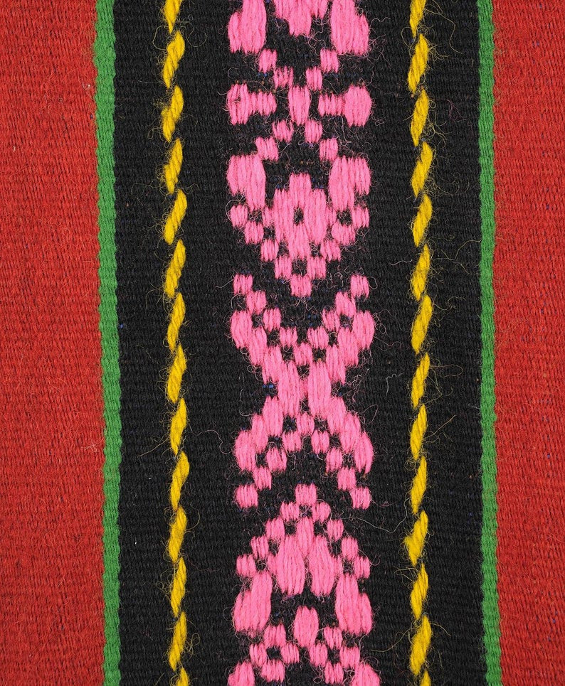 Vintage Red Striped Romanian Wool Runner Rug, 220x80 cm, view 3
