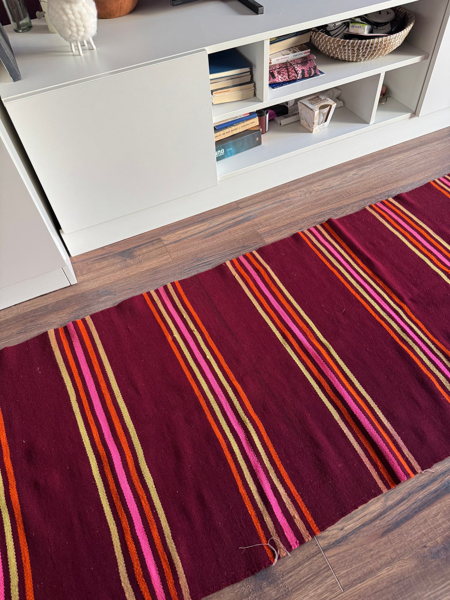 Vintage Striped Romanian Wool Runner Rug, 240x72 cm, view 12