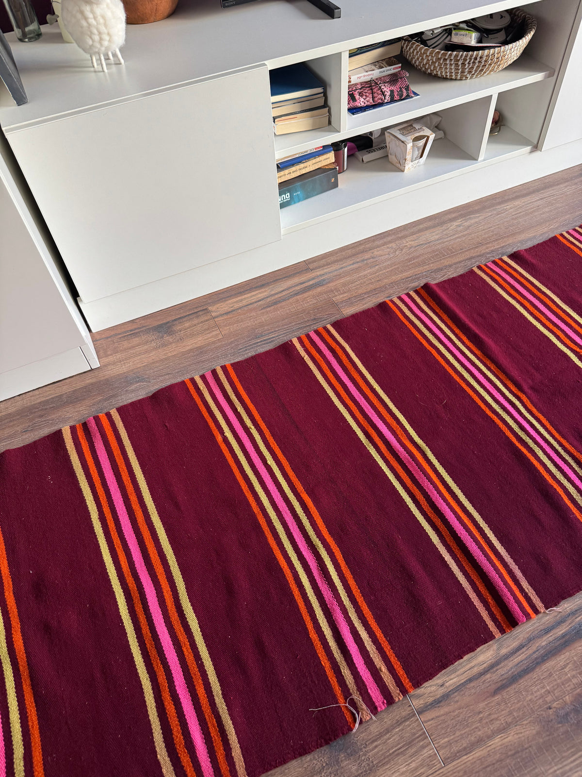 Vintage Striped Romanian Wool Runner Rug, 240x72 cm, view 12