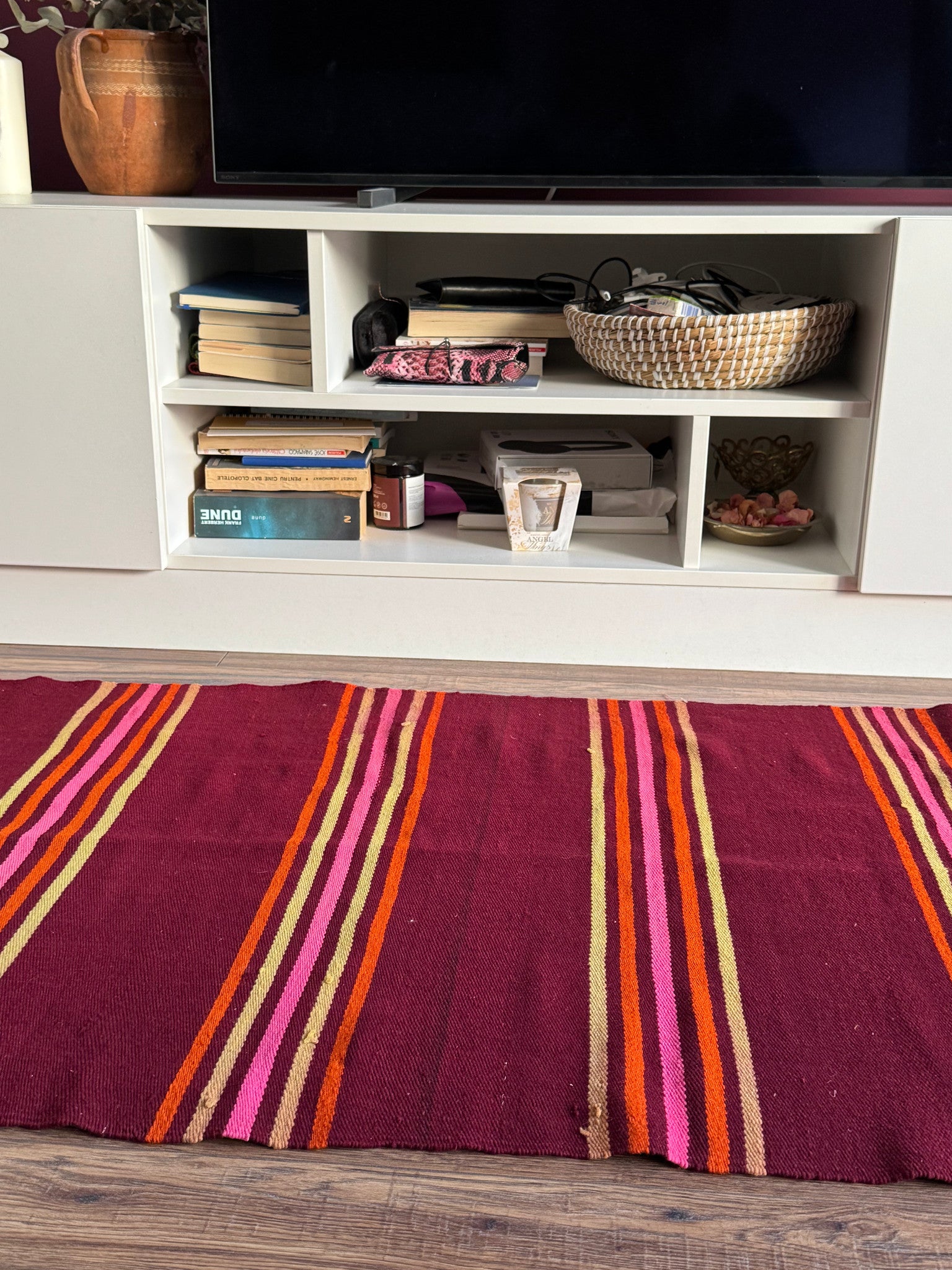 Vintage Striped Romanian Wool Runner Rug, 240x72 cm, view 4