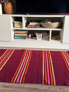 Vintage Striped Romanian Wool Runner Rug, 240x72 cm, view 4