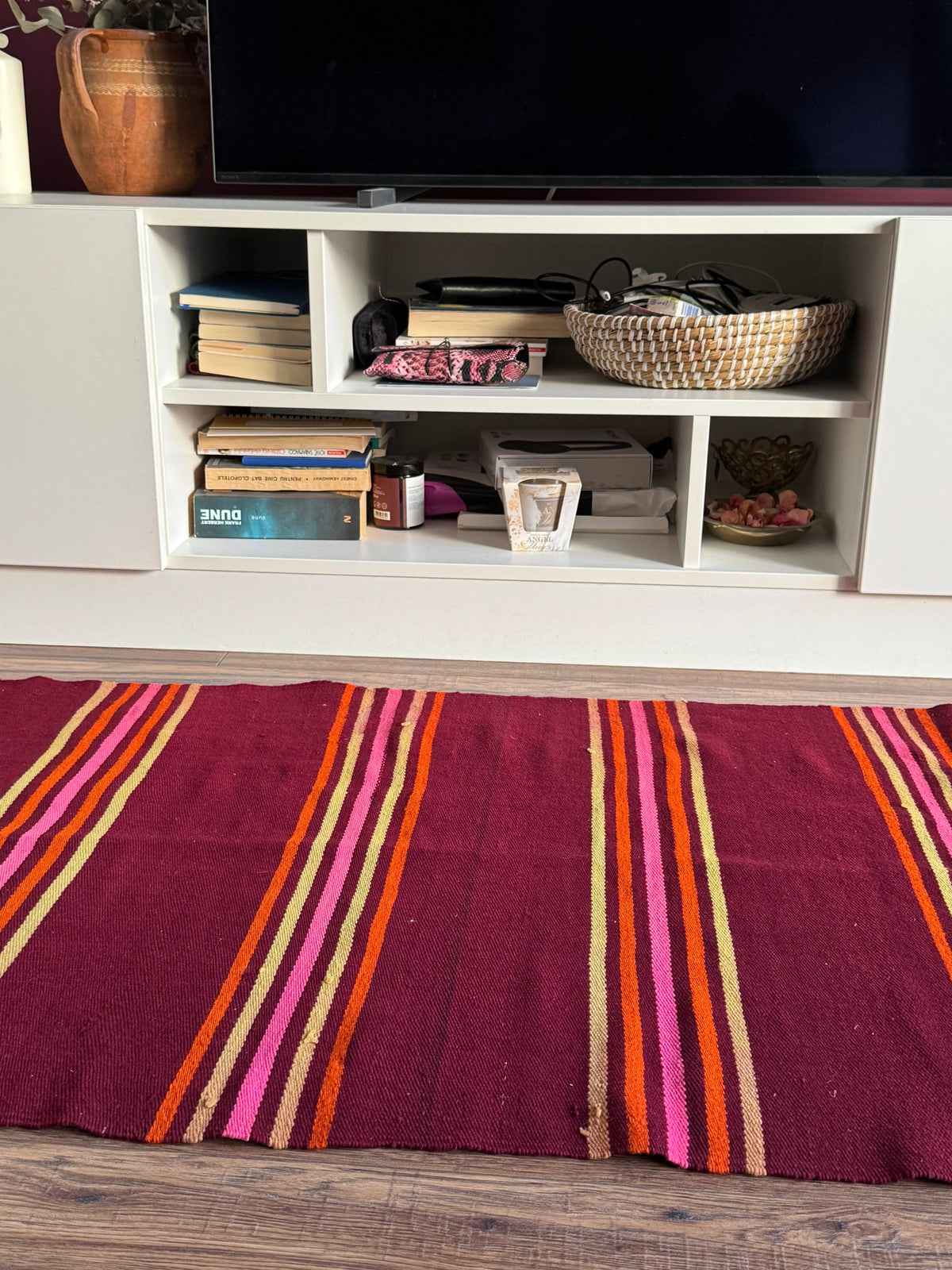 Vintage Striped Romanian Wool Runner Rug, 240x72 cm, view 4