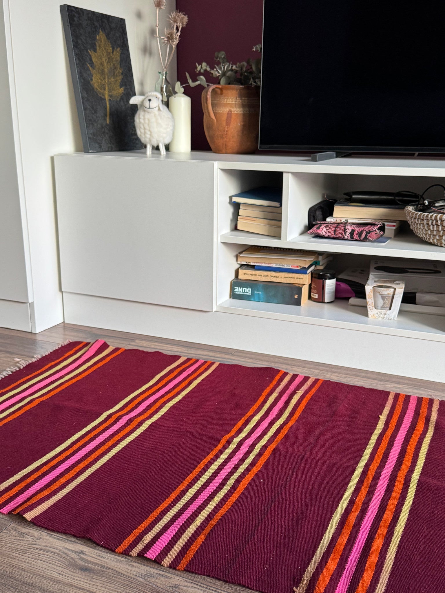 Vintage Striped Romanian Wool Runner Rug, 240x72 cm, view 5