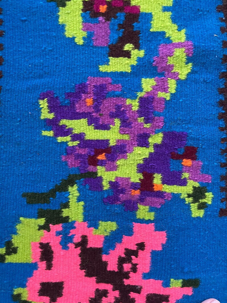 Vintage Salmon Floral Transylvanian Wool Rug, 215x152 cm, view 8