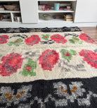 Vintage Floral Maramureș Wool Cerga Bedspread, 225x147 cm, view 3
