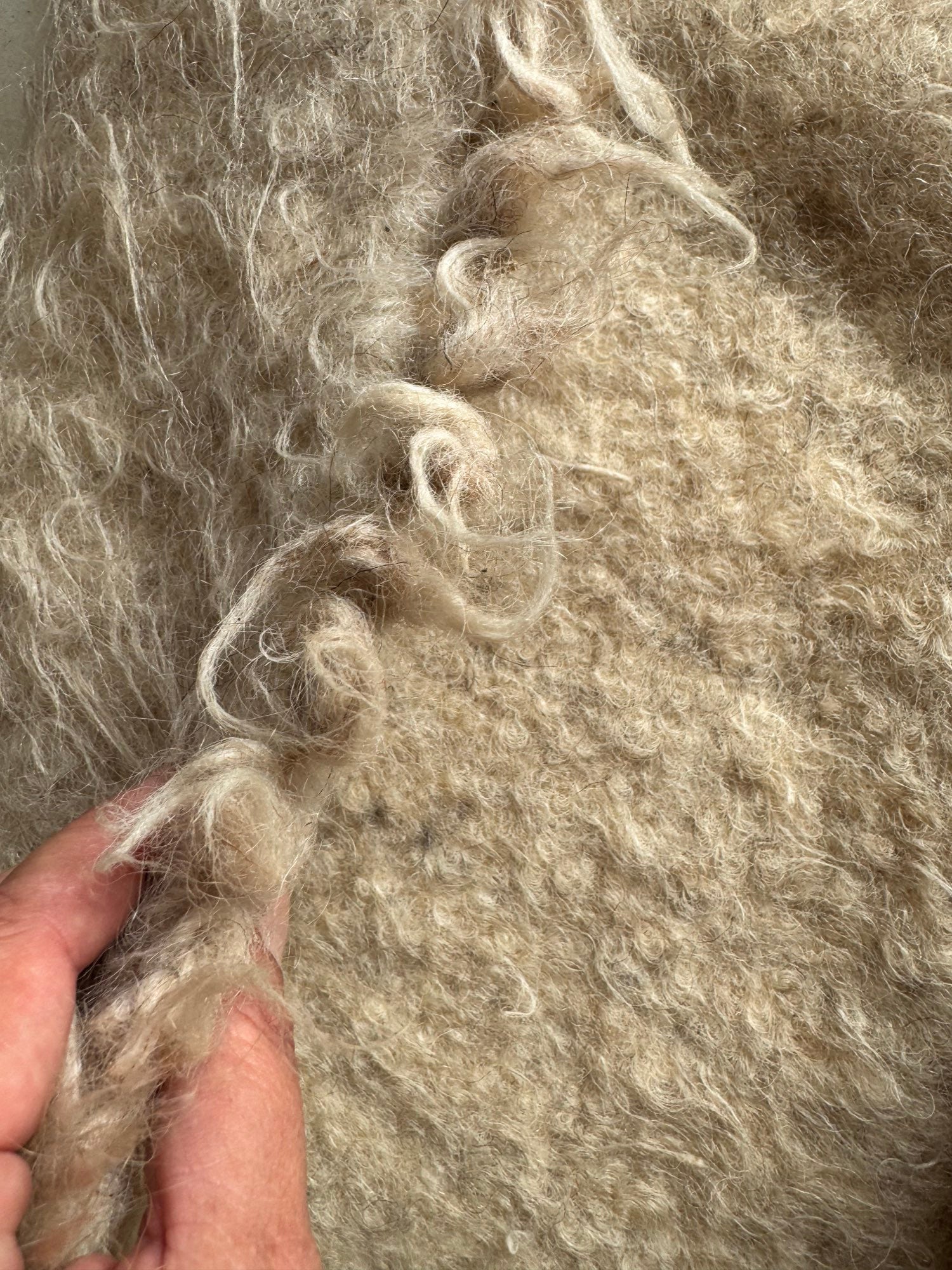 Vintage White Bistrița Wool Rug, 205x175 cm, view 9