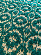 Vintage Green Geometric Romanian Wool Rug, 208x128 cm, view 8