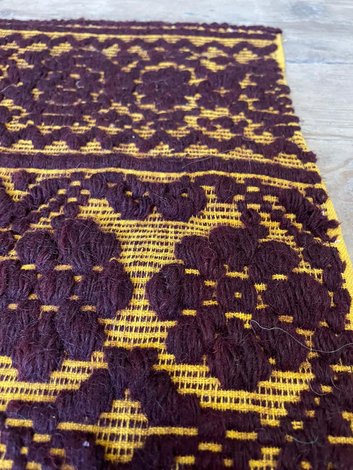 Handwoven Brown Romanian Wool Rug, 204x146 cm, view 7